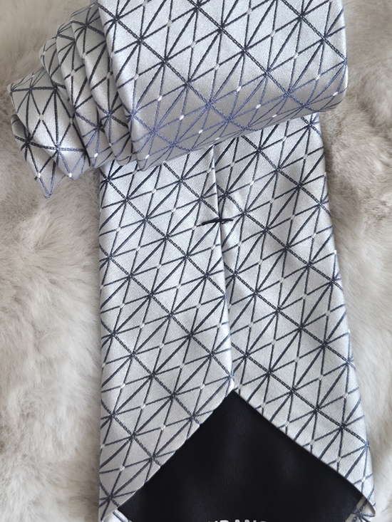 Murano Other - SHARP Murano Mens Tie Silver Blue Geometric Modern Designer Necktie USA